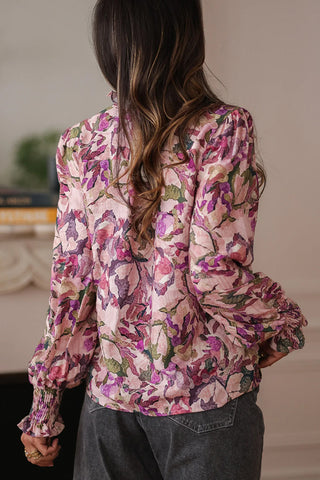 Floral Ruffle Collar Blouse