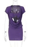 Draped Dress Set with O-Ring Detail