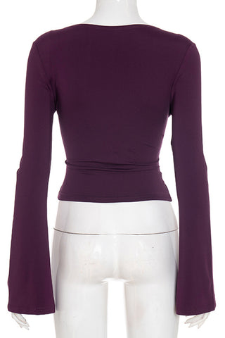 V-Neck Long Sleeve Blouse