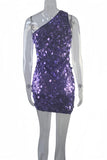 One-Shoulder Sequin Dress