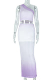One-Shoulder Skirt Set