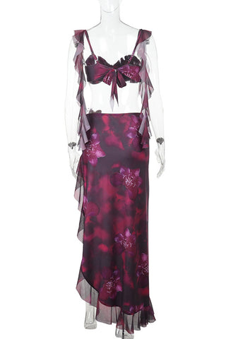 Ruffled Two-Piece Skirt Set