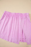 Mint Green 2 Pieces Mineral Wash Cotton Tank Top Lined Split Skirt Set