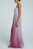 Strapless Pleated Evening Gown