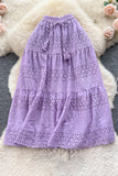 Tiered Lace Midi Skirt