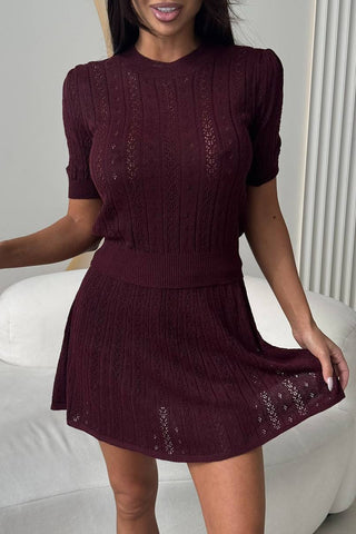 Eyelet Knit Skirt Set