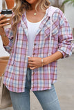 Casual Plaid Hooded Shirt