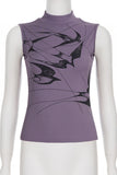 Artistic High Neck Tank Top