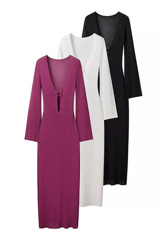 Elegant V-Neck Casual Dress