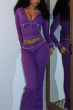 Zip-Up Hoodie Pants Set