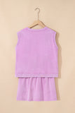 Mint Green 2 Pieces Mineral Wash Cotton Tank Top Lined Split Skirt Set