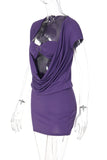 Draped Dress Set with O-Ring Detail