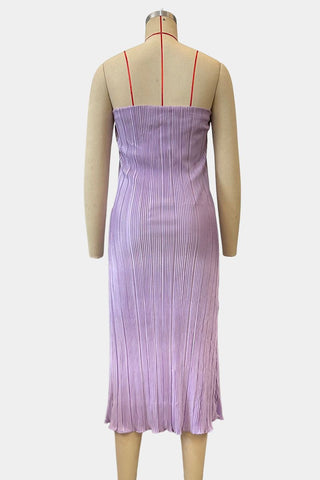 Ribbed Strapless Midi Dress