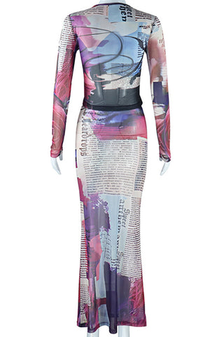 Stylish Long Sleeve Skirt Set