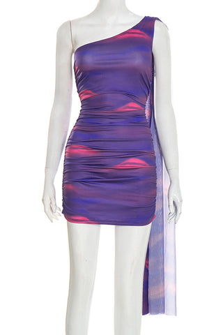 Asymmetrical Ruched Casual Dress