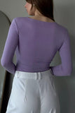 Stylish Twist-Front Long Sleeve Top