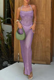 Strappy Metallic Evening Dress