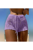 Crochet Drawstring Casual Shorts