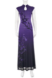 Floral Pattern High-Neck Maxi Dress