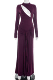 Cutout Detail Gathered Maxi Dress