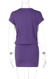 Draped Dress Set with O-Ring Detail