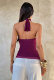 Halter-Neck Tiered Ruffle Top