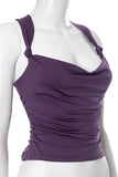 Knotted Shoulder Ruched Tank Top