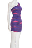 Asymmetrical Ruched Casual Dress