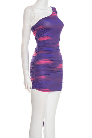 Asymmetrical Ruched Casual Dress