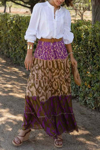Tiered Bohemian Maxi Skirt