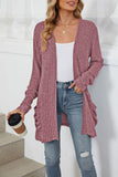 Open-Front Ribbed Cardigan