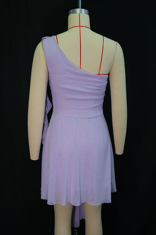 One-Shoulder Ruched Casual Dress