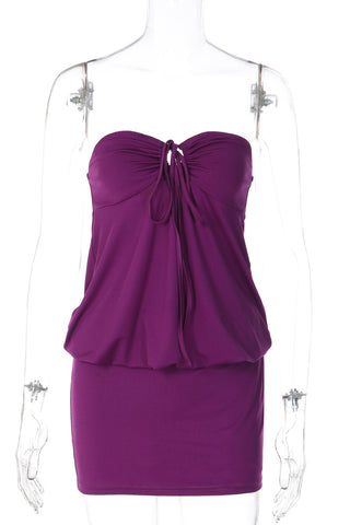 Strapless Draped Evening Dress