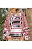 Striped and Floral Pattern T-Shirt