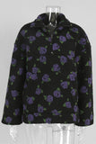 Quarter-Zip Hoodie with Patterned Design