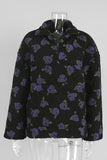 Floral-Print Mock Neck Sweatshirt