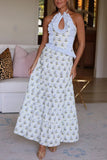 Tiered Drawstring Maxi Skirt
