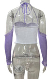 Knotted Mesh Tank with Sleeve Detail