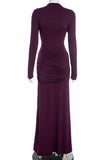 Cutout Detail Gathered Maxi Dress