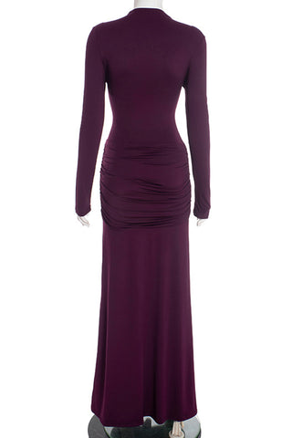 Cutout Detail Gathered Maxi Dress