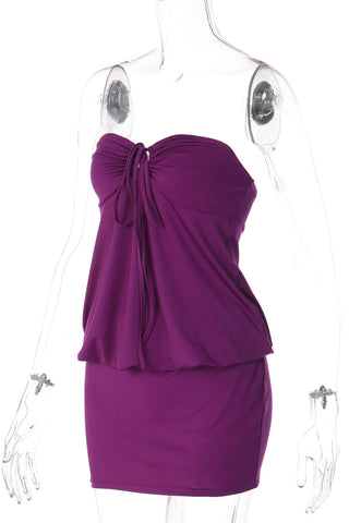 Strapless Draped Evening Dress