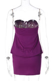 Strapless Draped Evening Dress