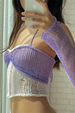 Knotted Mesh Tank with Sleeve Detail