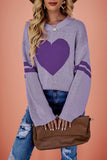 Heart Pattern Oversized Sweater
