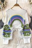Rainbow Fringe Knit Sweater