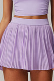 Pleated Mini Skirt with Elastic Waist