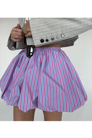Striped High-Waisted Mini Skirt