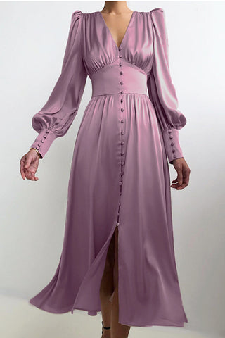 Elegant Buttoned Midi Dress