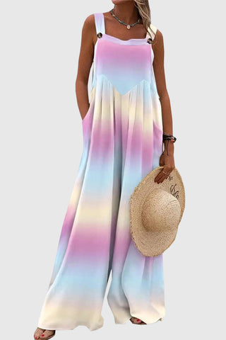 Leaf Print Wide-Leg Jumpsuit