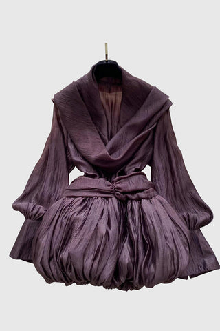 Draped Neck Casual Dress